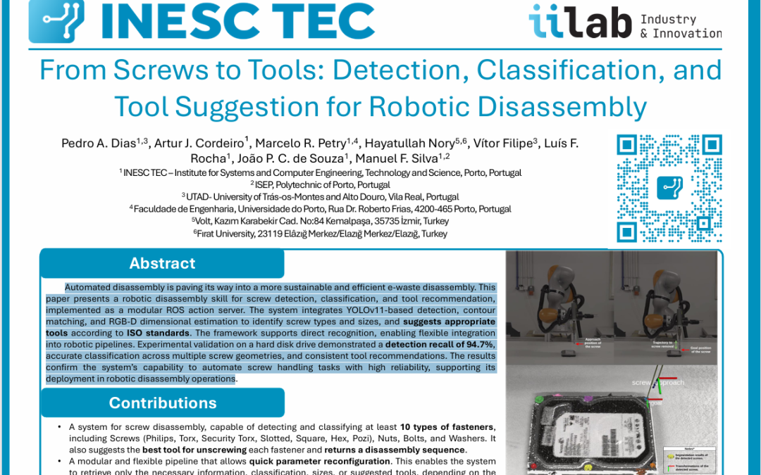 From detection to disassembly: how robots are learning to handle e-waste, screw by screw; download INESC TEC poster presented at ERF26